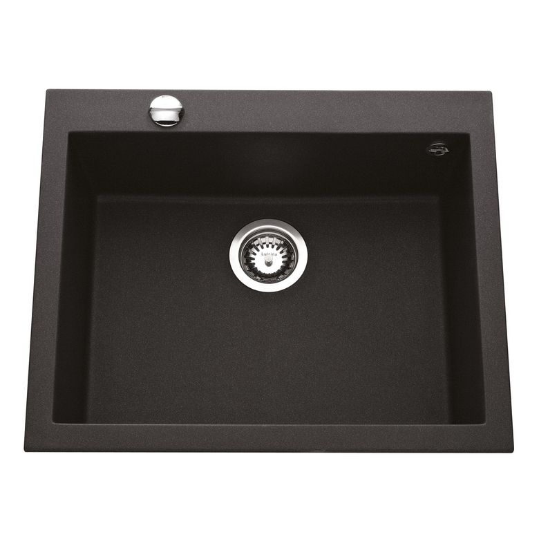 Cuve PURE synthèse noir métal à encastrer L.61 X l.50 cm Main Image