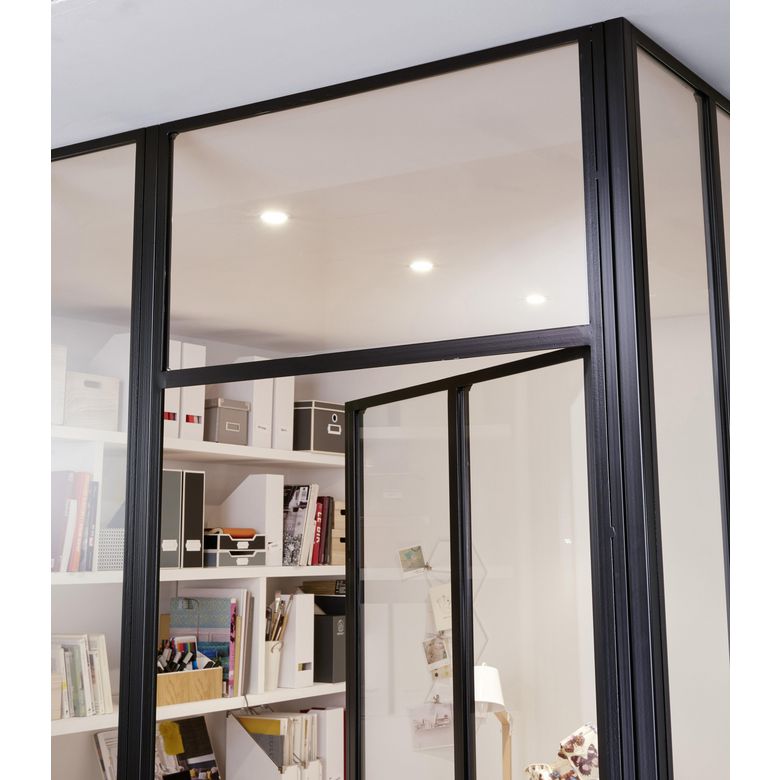 Imposte NOIR vitrage transparent P/Porte CREATIVE verrière atelier - H.45 x l.80 Main Image