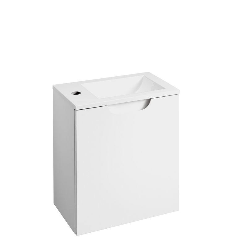 Meuble lave-mains PLUME blanc brillant L.40 x H.59.5 x P.25 Main Image