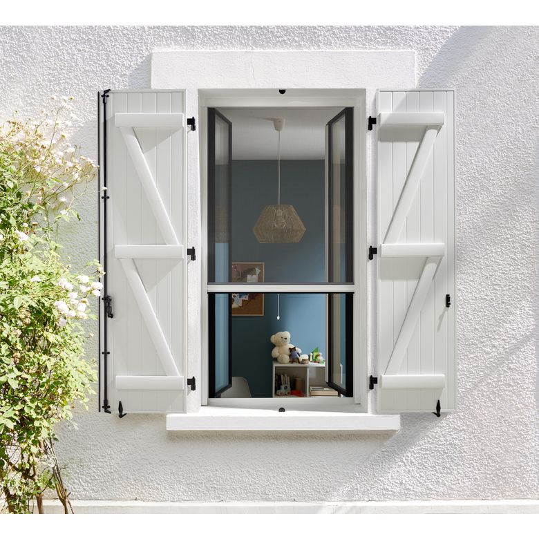 Moustiquaire ENROULABLE VERTICAL Alu Blanc 9010 Tableau H.160 x l.80 recoupable Main Image