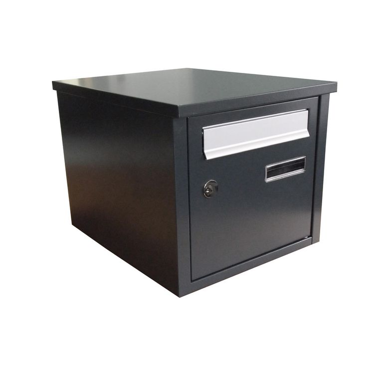 Boîte aux lettres acier 2 portes gris anthracite (RAL 7016) Main Image