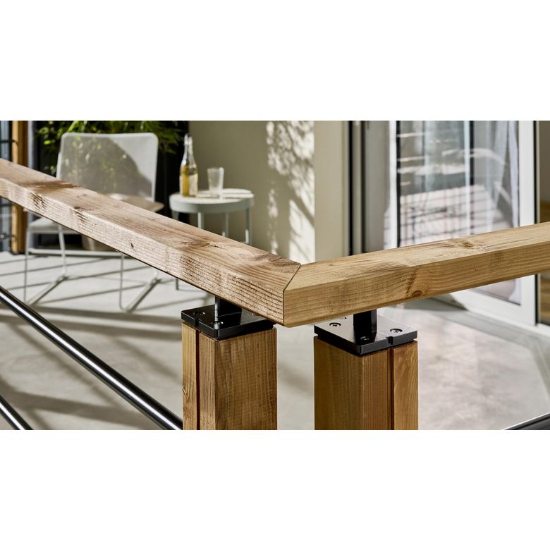 Main courante profilée 2600mm recoupable pour balustrade Moka -Lapeyre