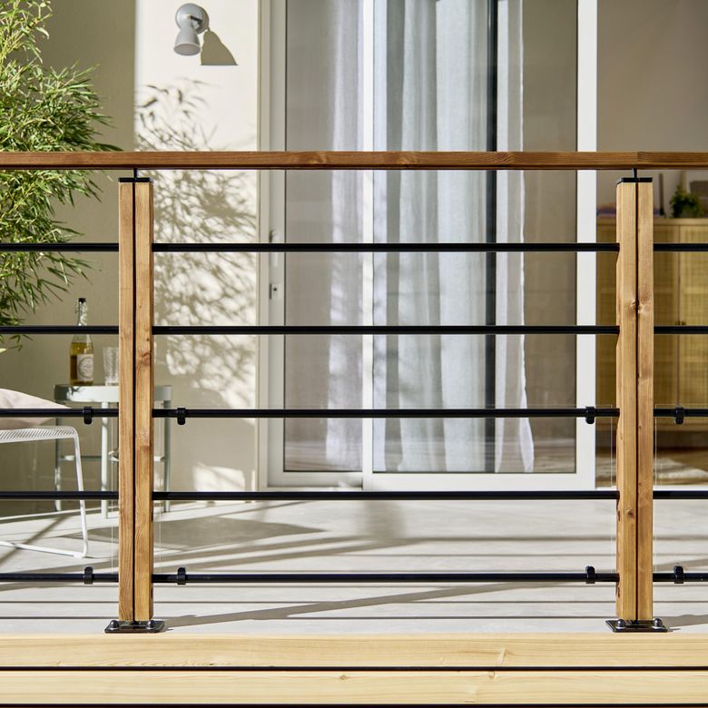 Main courante profilée 2600mm recoupable pour balustrade Moka -Lapeyre
