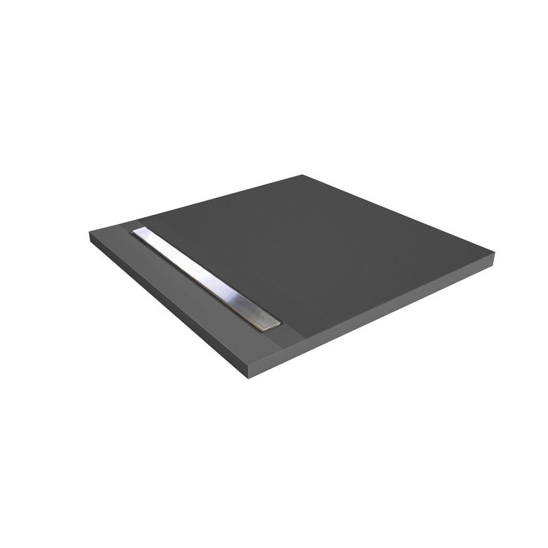 Receveur à carreler LINEAL l.90 x P.90 sortie verticale + barrette inox Main Image