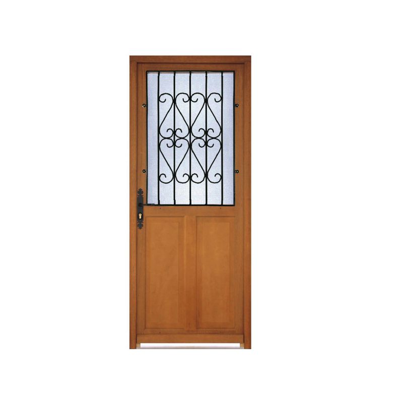 Porte de service * bois exotique Savigny à grille à barillet H.215 x l.90 droite Main Image