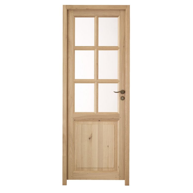 Bloc-porte MIRAMONT à vitrer *** Chêne BRUT - Huisserie 90 - H.204 x l.73 G Main Image