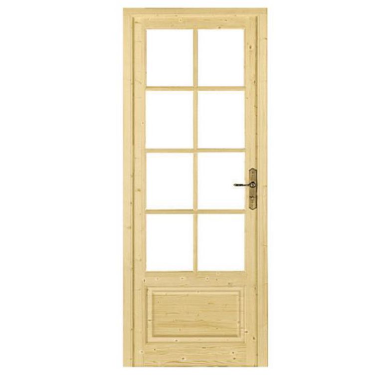 Bloc-porte TRADITION * Sapin massif Brut - Huisserie 90 - H.204 x l.63 G Main Image