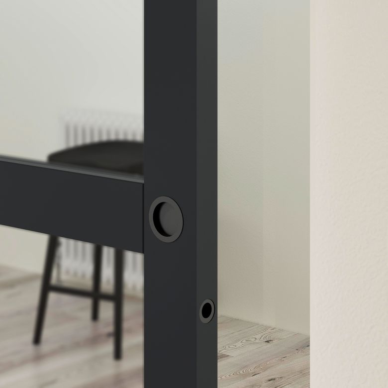 Porte coulissante ELEGANCE vitrée *** Laqué blanc sans serrure
