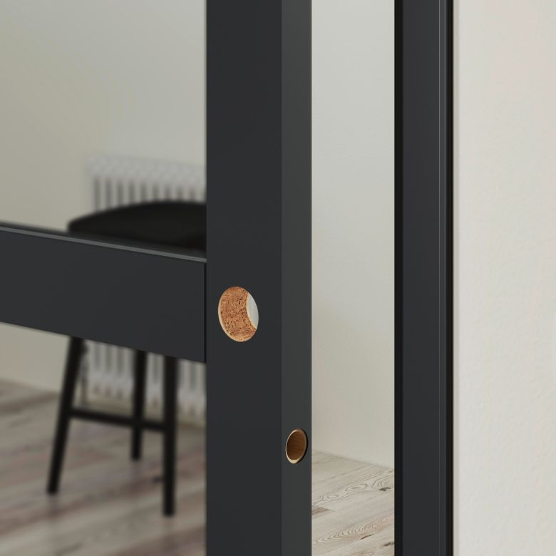 Porte coulissante ELEGANCE vitrée *** Laqué blanc sans serrure