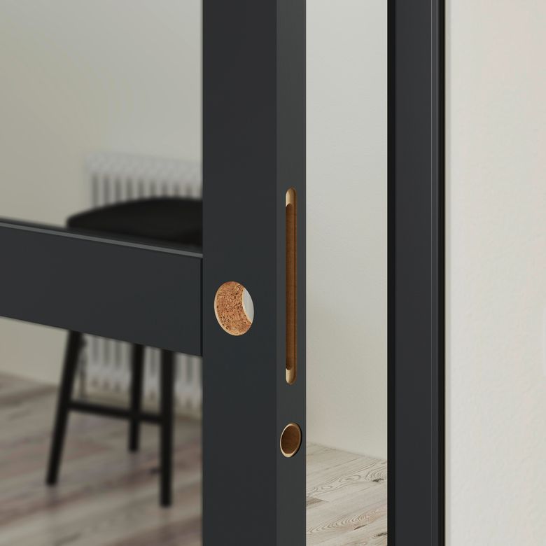 Porte coulissante ELEGANCE vitrée *** Laqué blanc avec serrure