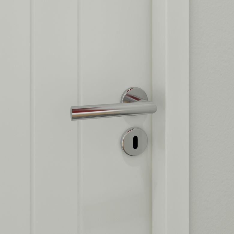 Bloc-porte thermique huisserie 90 blanc laqué LINE| Lapeyre
