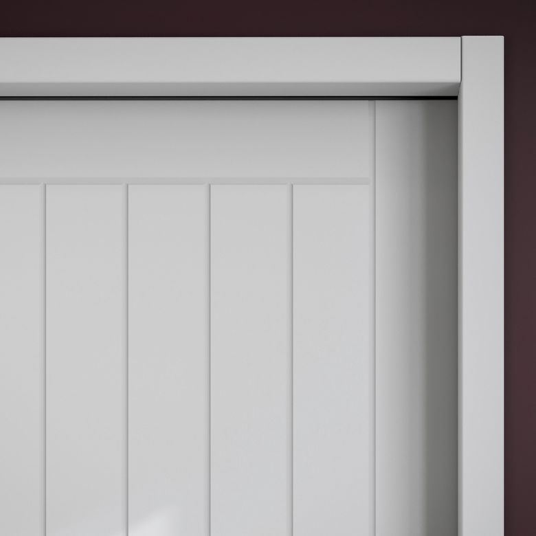 Bloc-porte huisserie 90 blanc laqué VERTICALE| Lapeyre
