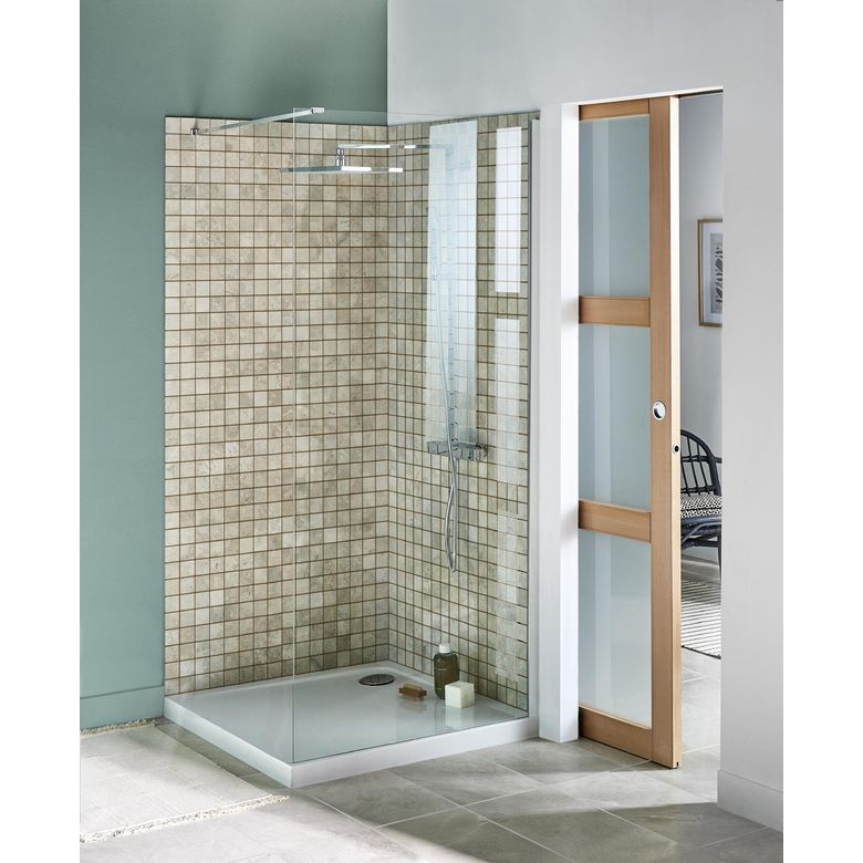 Paroi de douche LARY 5mm H.190 x l.77.5/79 verre transparent chrome Main Image
