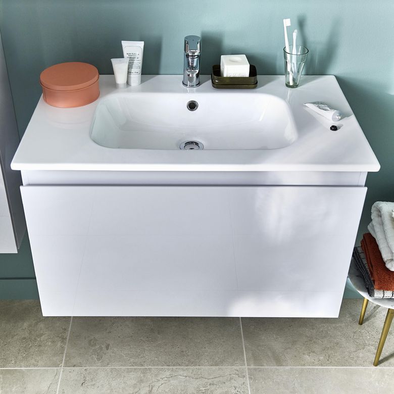Meuble sous vasque 80 cm sans plan 1 tiroir HAPPY2 - Salle de bains - Lapeyre