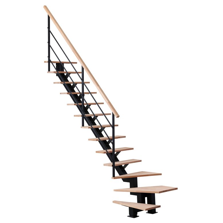 Escalier Studio bois-métal avec rampe