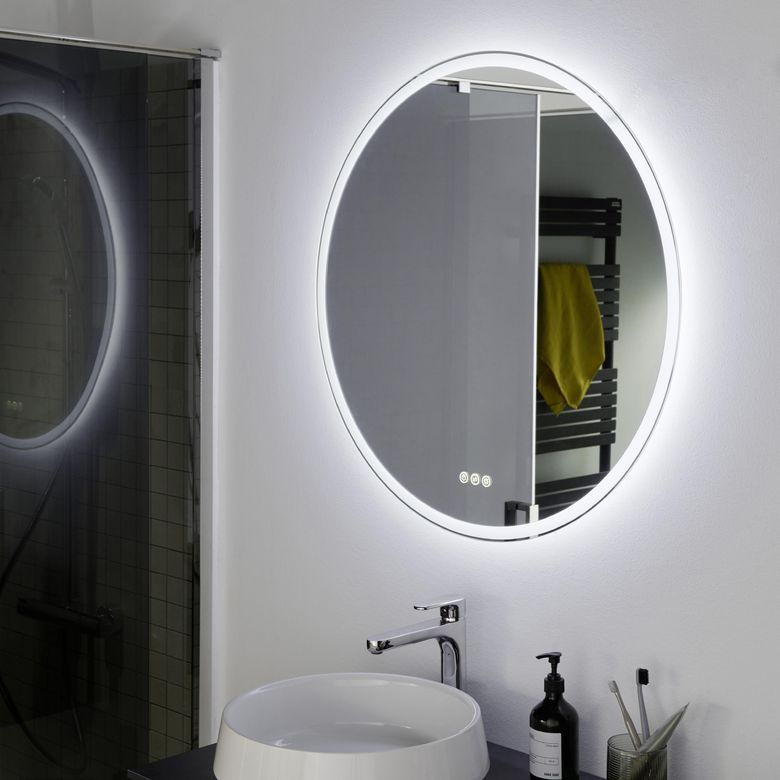 Miroir lumineux de salle de bains D 80 CM LED DAY