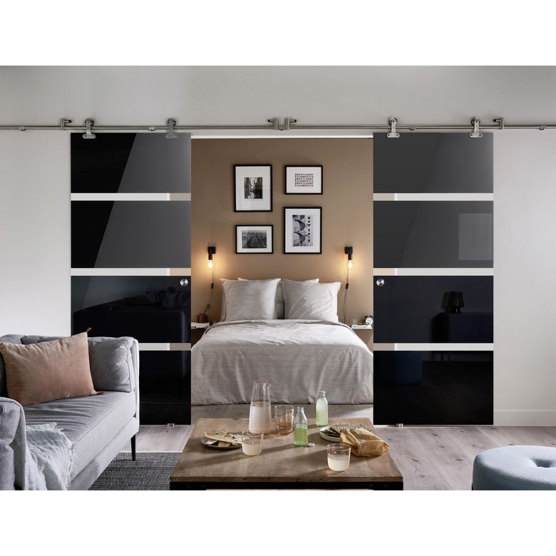 Système coulissant Manhattan en applique pour porte en verre - Portes