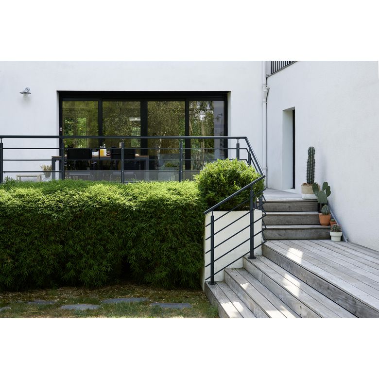 Balustrade Lisséo en aluminium - Poteau en latéral - Extérieur