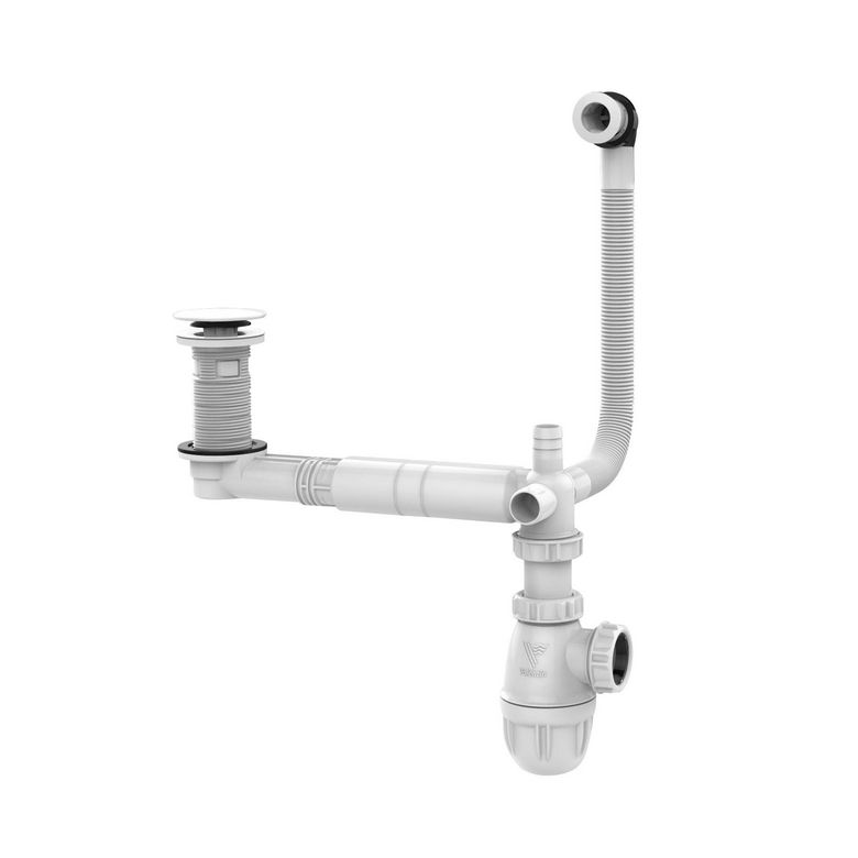 Siphon blanc gain de place VALENTIN avec trop-plein