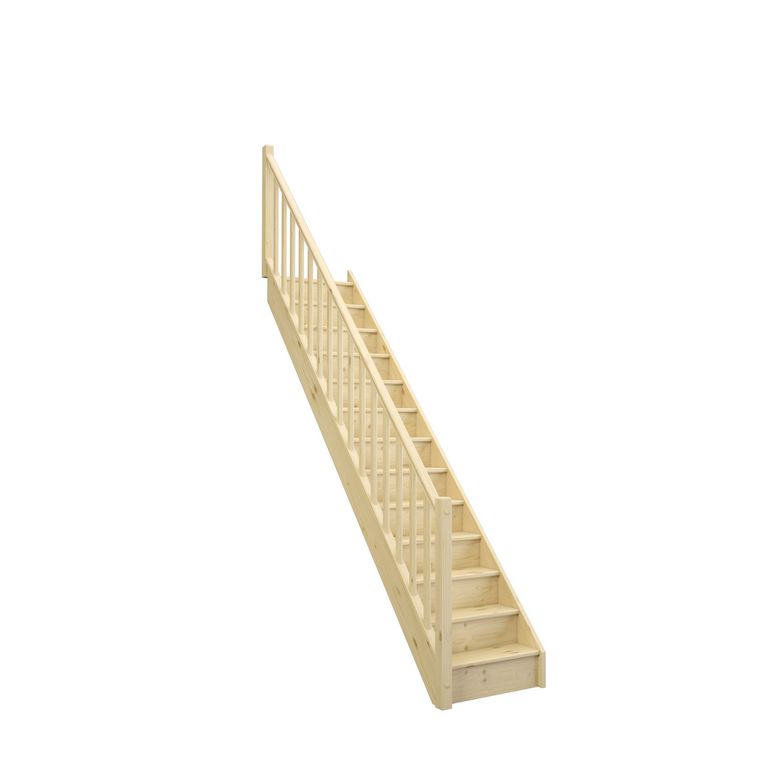 Escalier Uno bois droit avec rampe