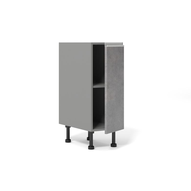 Meuble bas de rangement de cuisine petite largeur,1 porte, 1 tablette