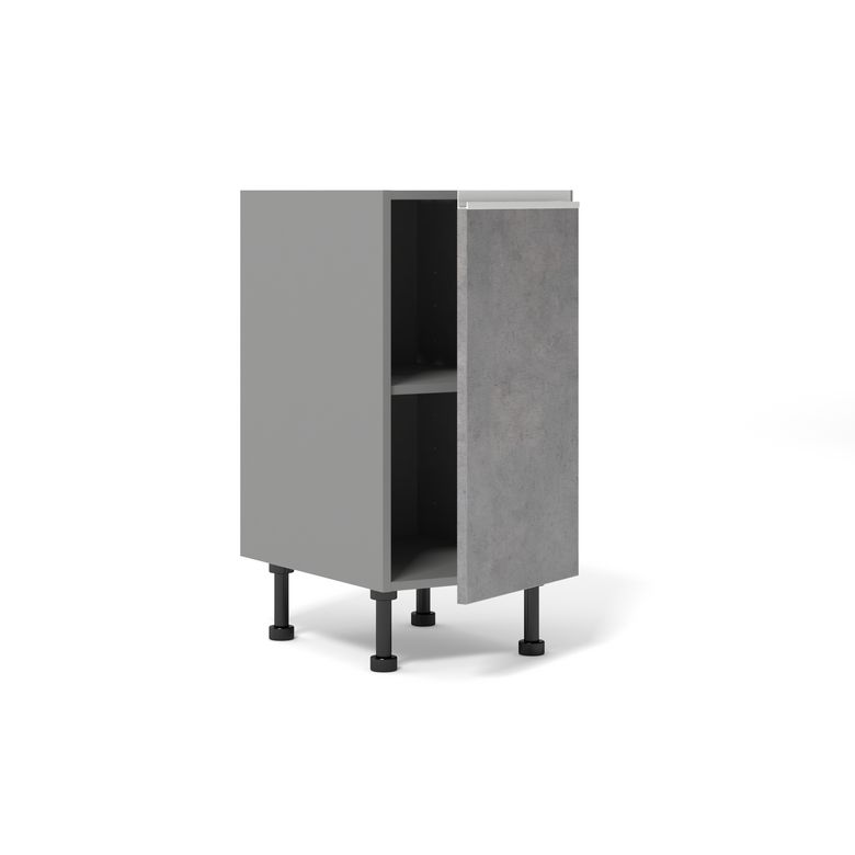 Meuble bas de rangement de cuisine petite largeur,1 porte, 1 tablette