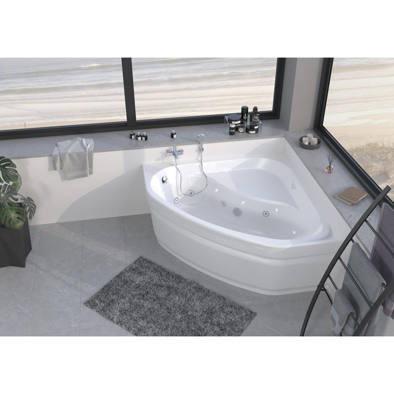 Baignoire balnéo BELINDA PREMIUM Toplax blanc + tablier acryl L.140 x l.140 Main Image