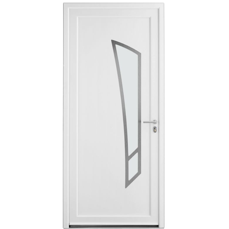 Porte d'entrée AURAY PVC à barillet 215 x 90 cm