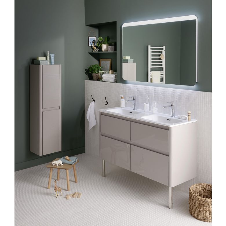 Miroir de salle de bains lumineux 120 cm KAPSUL - Lapeyre