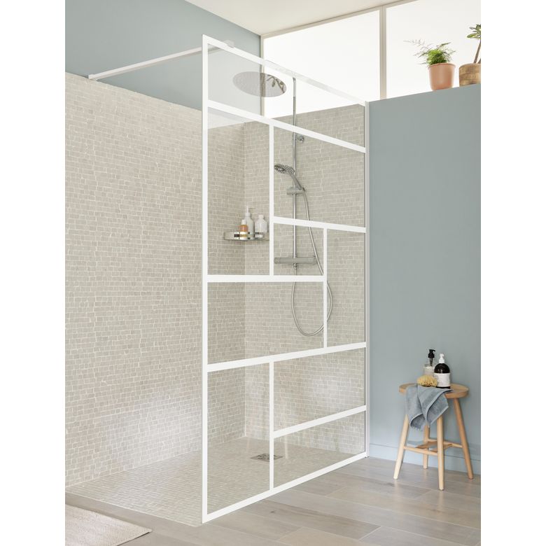 Paroi de douche LINE PRESTIGE Linon grand espace sérigraphié - Lapeyre