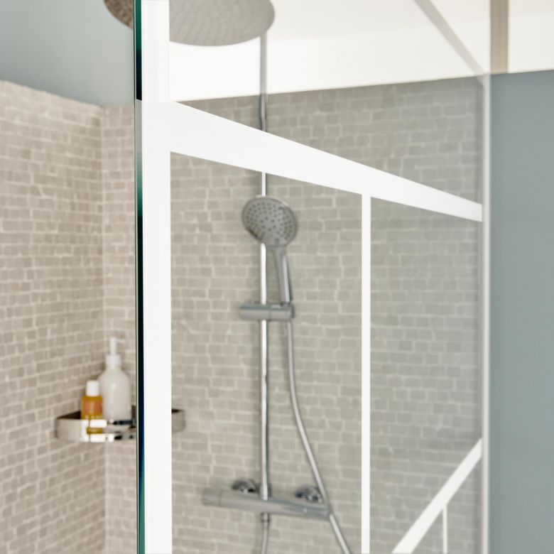 Paroi de douche LINE PRESTIGE Linon grand espace sérigraphié - Lapeyre
