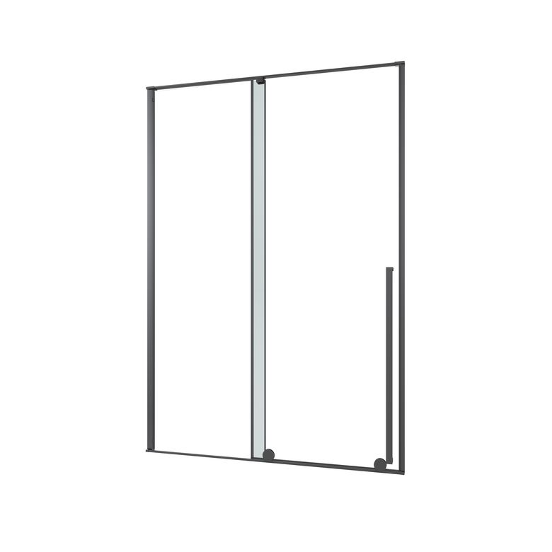 Porte de douche DURANCE coulissante H.200 x l.120 gche verre transparent noir Main Image