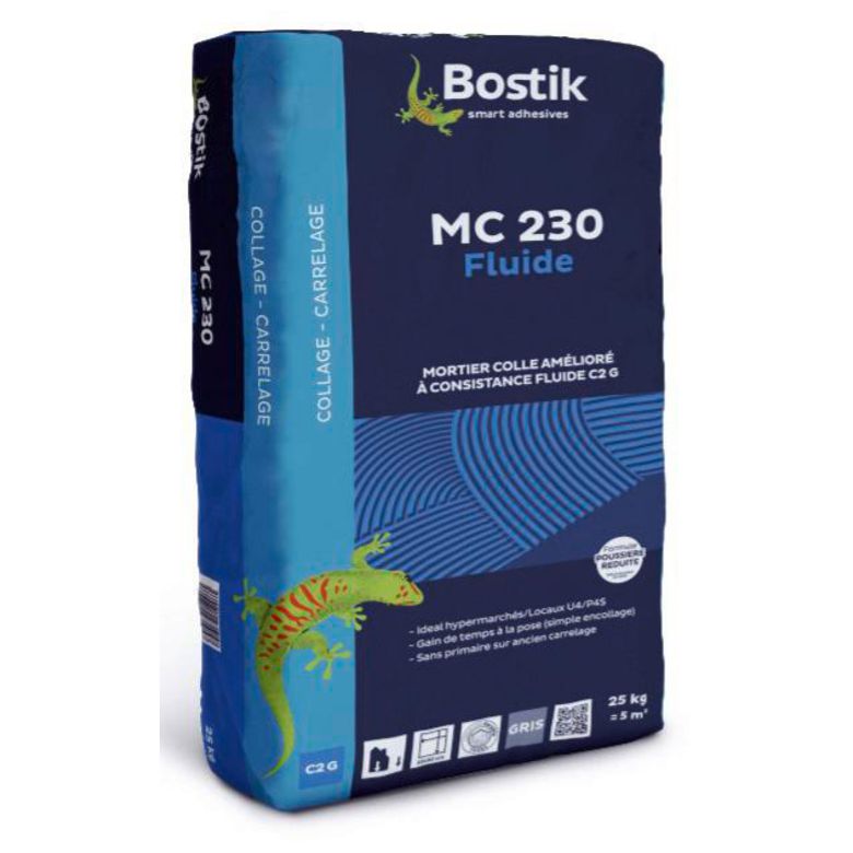 Mortier-colle Bostik MC 230 Fluide gris - 25 kg