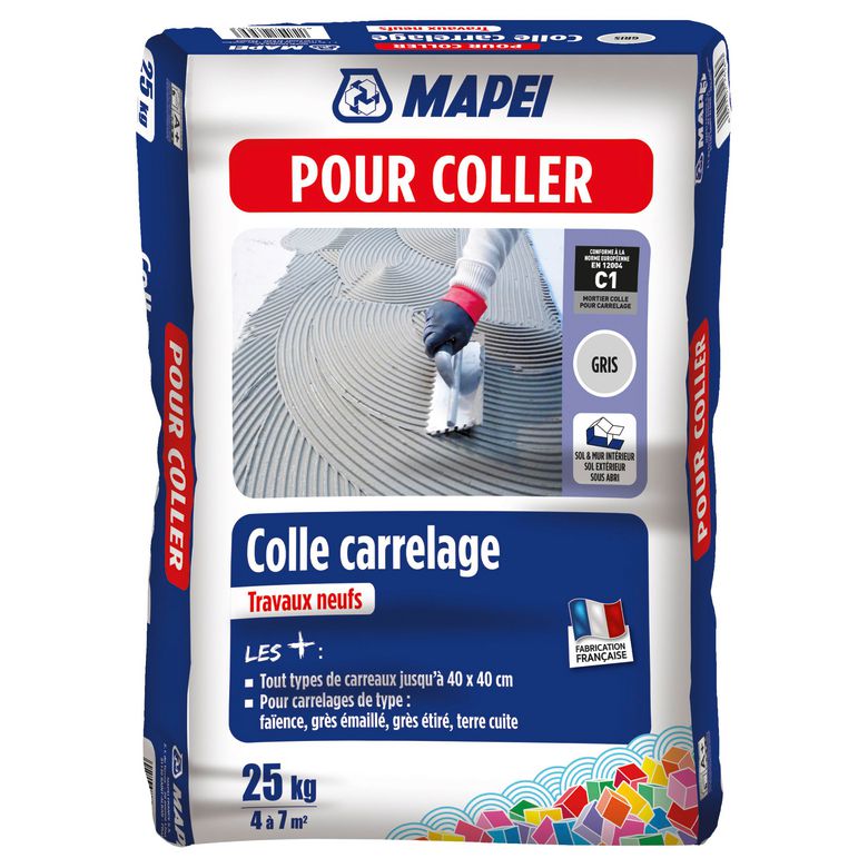Colle carrelage travaux neufs – Sac 25 kg