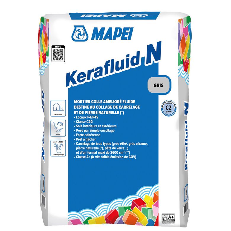 Mortier-colle Kerafluid N – Gris – Sac 25 kg