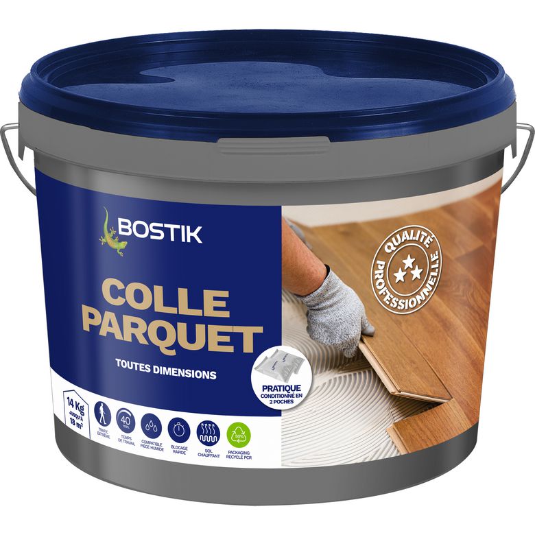 Colle parquets massifs et contrecollés Bostik - 14 kg