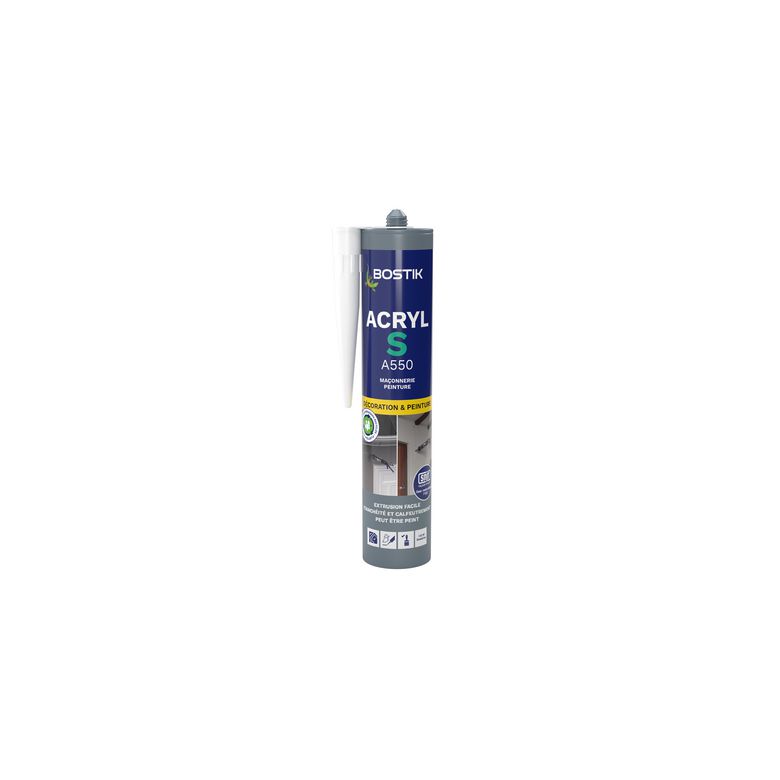 Mastic d'étanchéité Bostik Acryl S A550 - Cartouche 310 ml