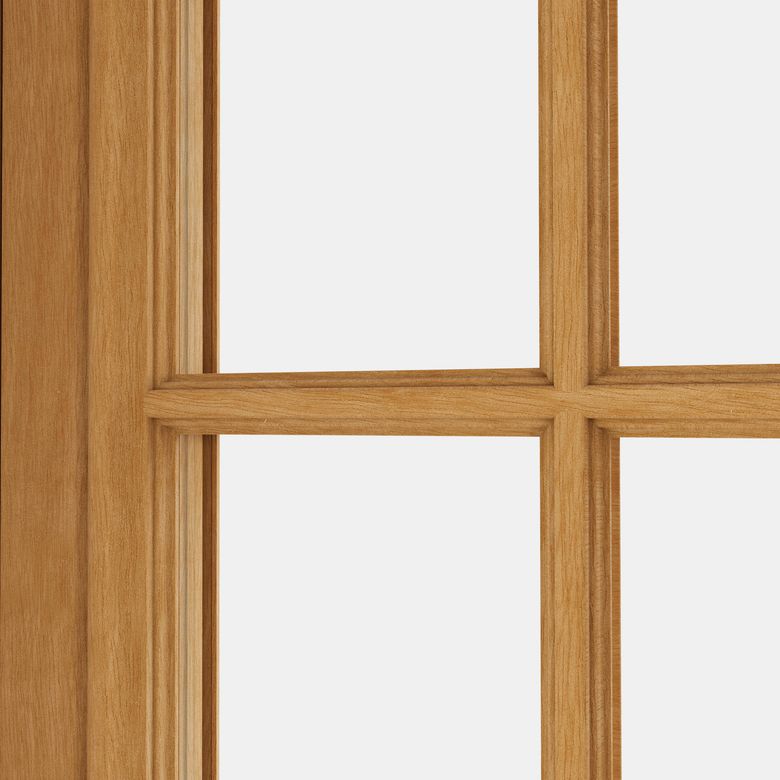 Porte d'entrée ANNE-PERRINE 6 carreaux  bois exotique -Lapeyre