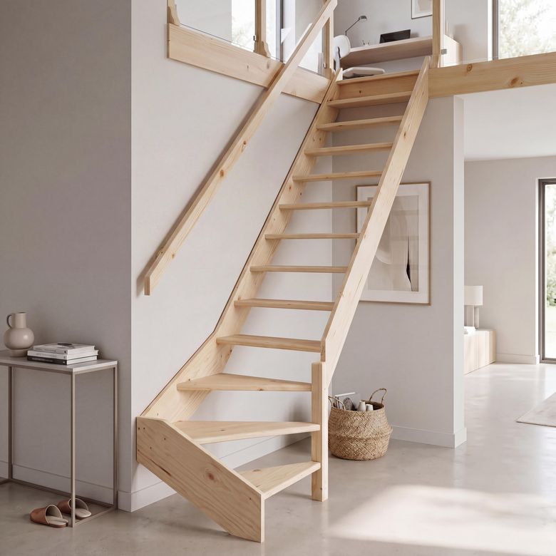 Escalier Kino/Ludo quart tournant bas sans rampe - Lapeyre