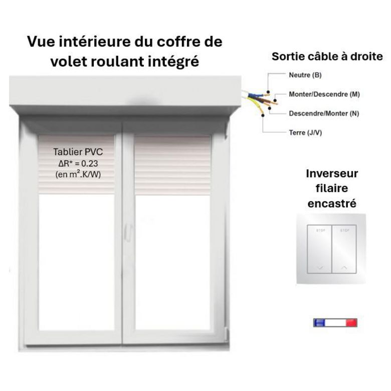 Fenêtre PVC oscillo-battante Pria avec volet roulant intégré| Lapeyre
