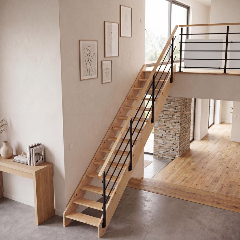 Escalier Aria Droit rampe Evan-.Lapeyre