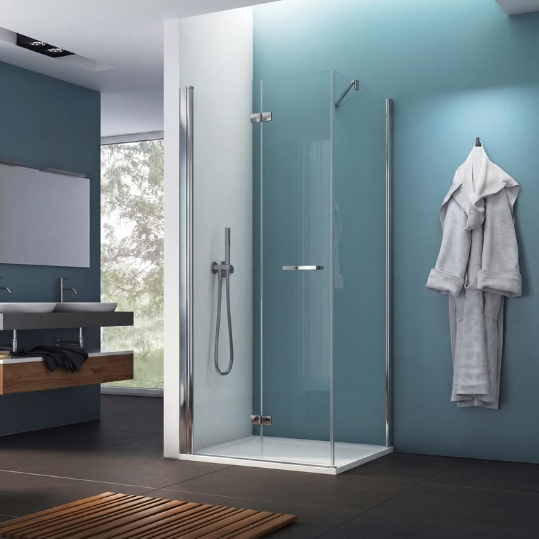 Porte de douche pliante OPURE accès de face droit