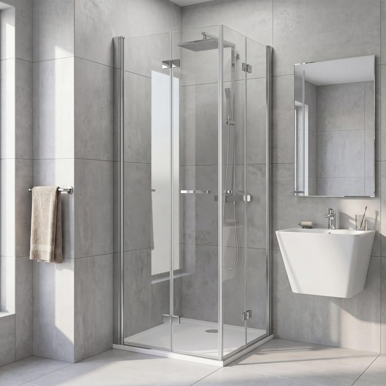 Accès d'angle par porte pivotante / pliante Opure