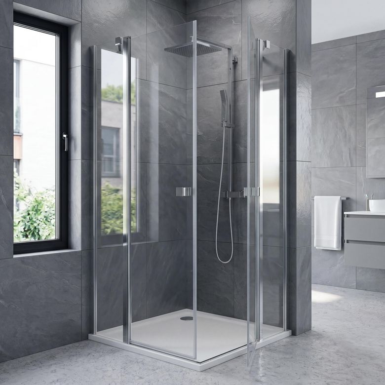 Accès d'angle par porte pivotante 4 portes OPURE