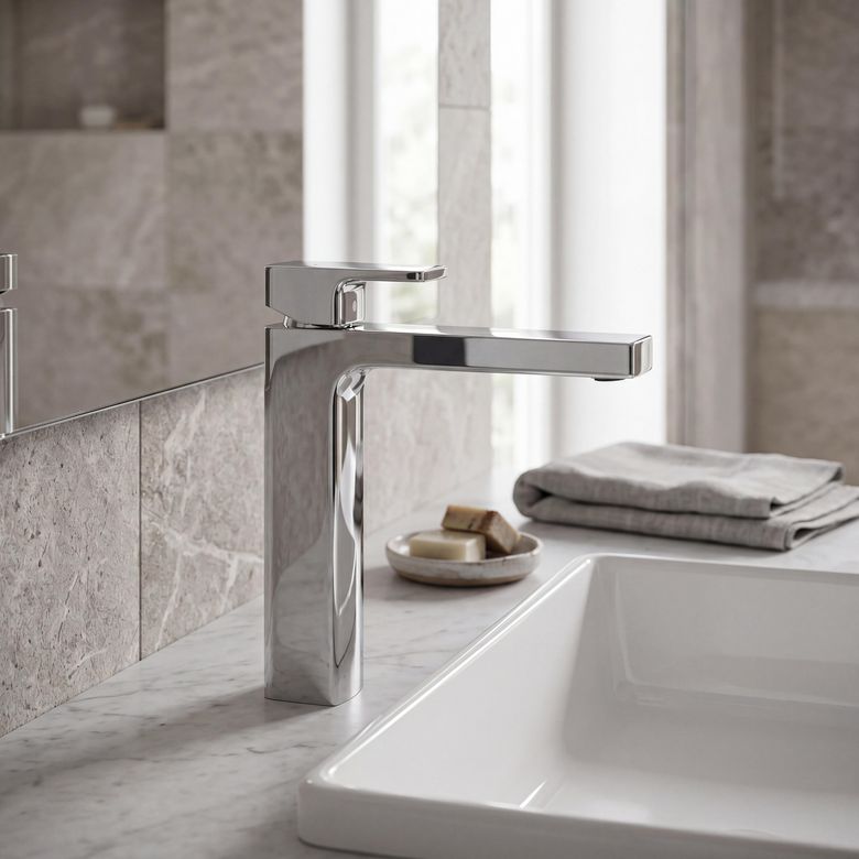 "Mitigeur lavabo VERNIS SHAPE chromé grand modèle - Lapeyre"