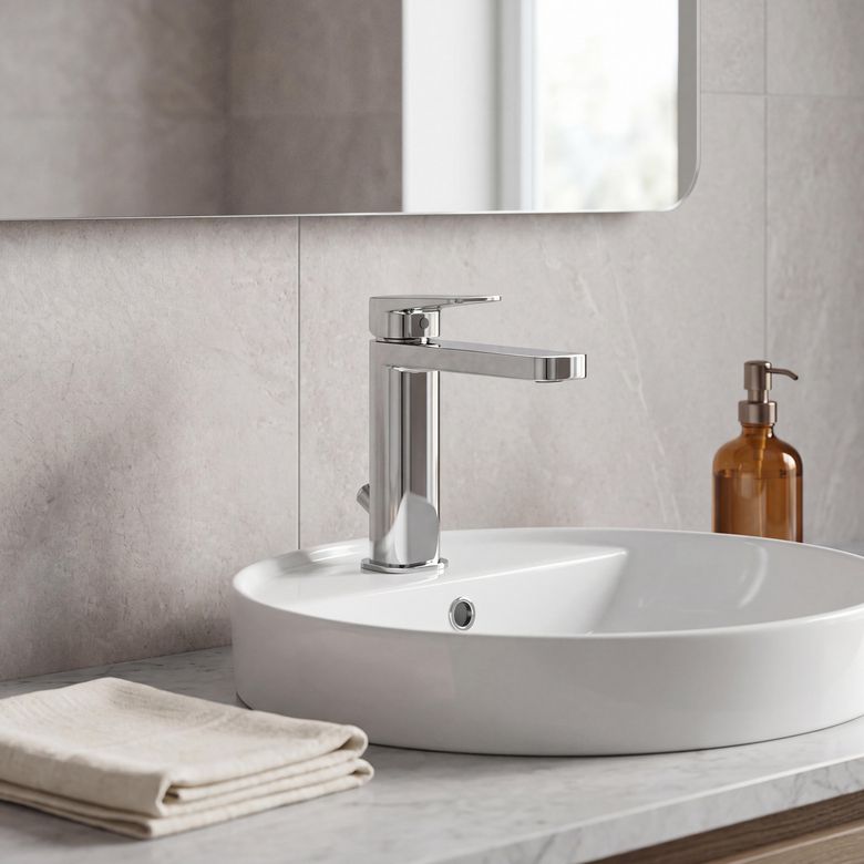 "Mitigeur lavabo LEON chromé petit modèle - Lapeyre"