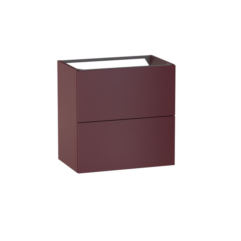 Meuble sous-vasque gain de place L.60 cm, 2 tiroirs, décor verni laqué FORMEO