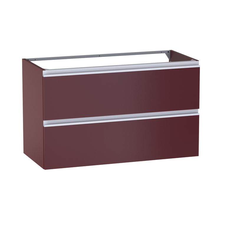Meuble sous-vasque L.100 cm, 2 tiroirs, décor verni laqué FORMEO