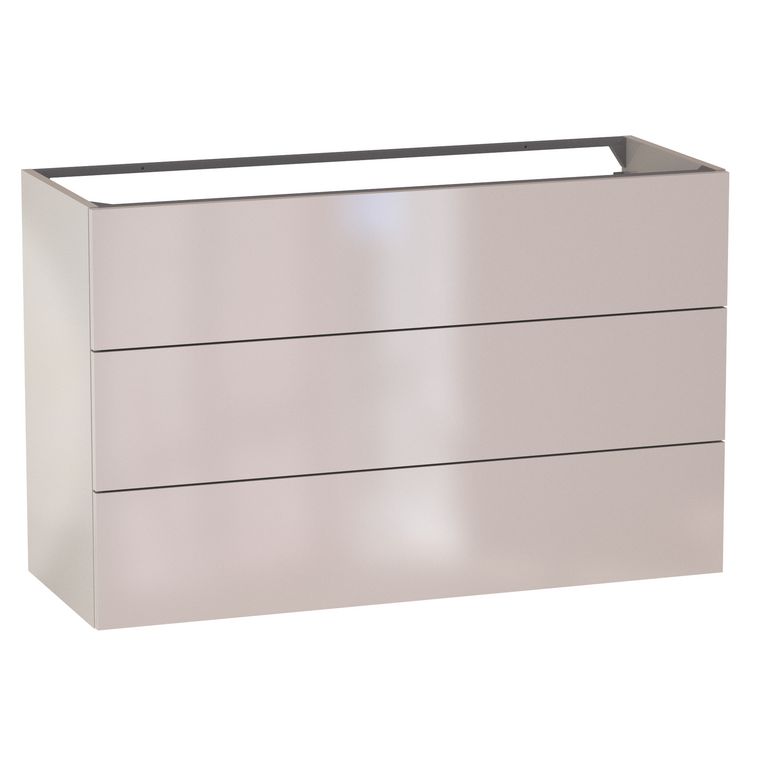 Meuble sous-vasque L.120 cm, 3 tiroirs, décor verni laqué FORMEO