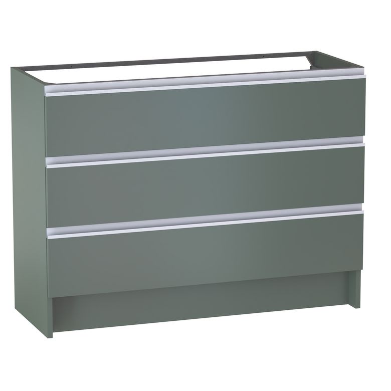 Meuble sous vasque reposant L.120 cm, 3 tiroirs, décor verni laqué FORMEO